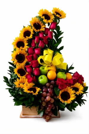 Arreglo Floral y Frutal Brillo de Sol