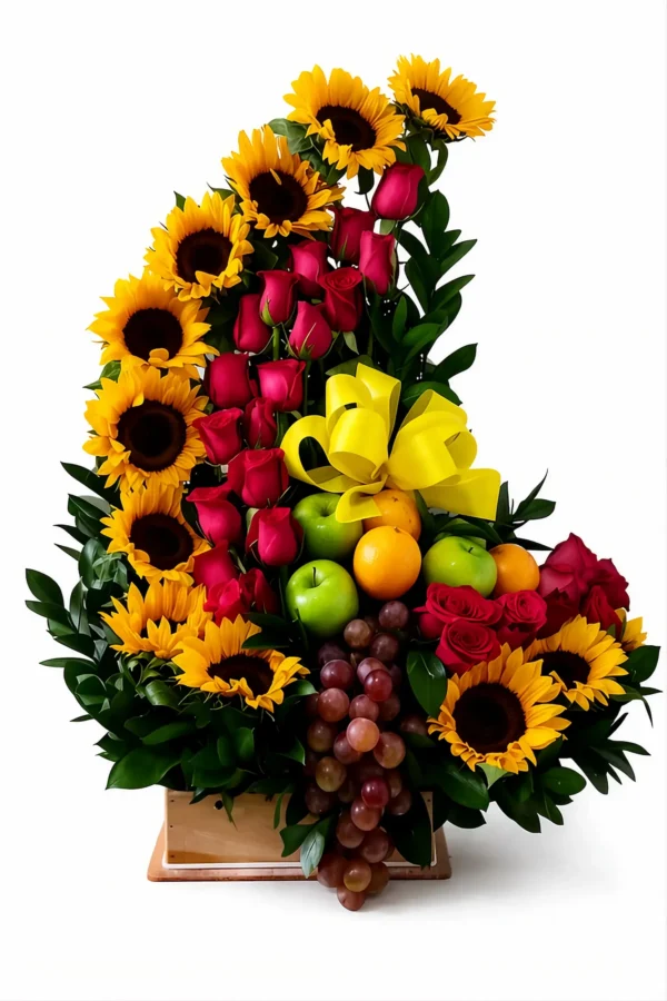 Arreglo Floral y Frutal Brillo de Sol
