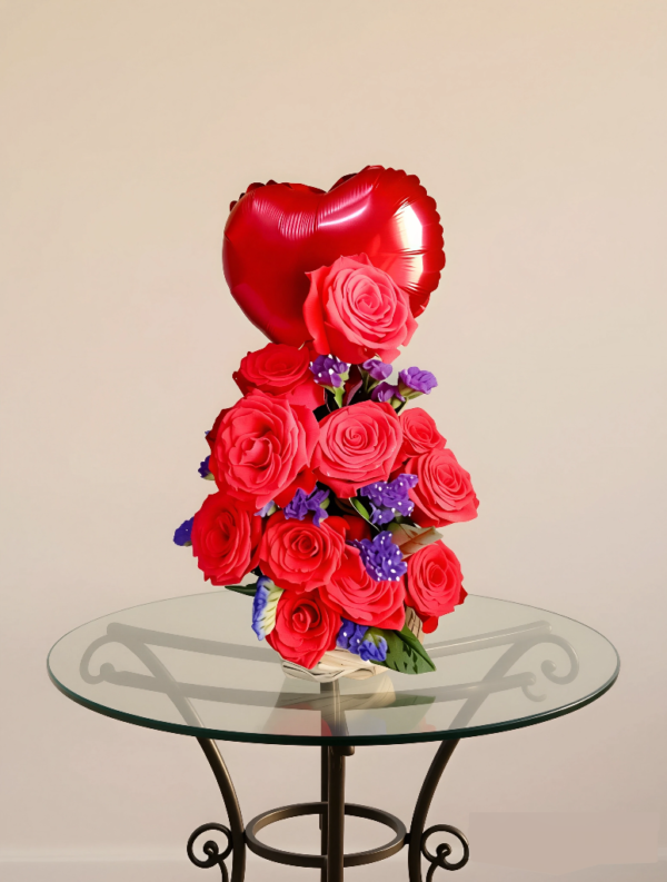 Ramo de flores "Corazón Ardiente": Un Arreglo Romántico y Elegante