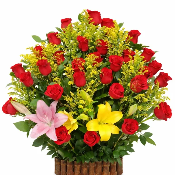 Arreglo Floral Premium Rosas y Lirios